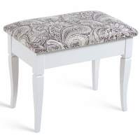 Банкетка Ретро М с ящиком белый, ткань меркурий