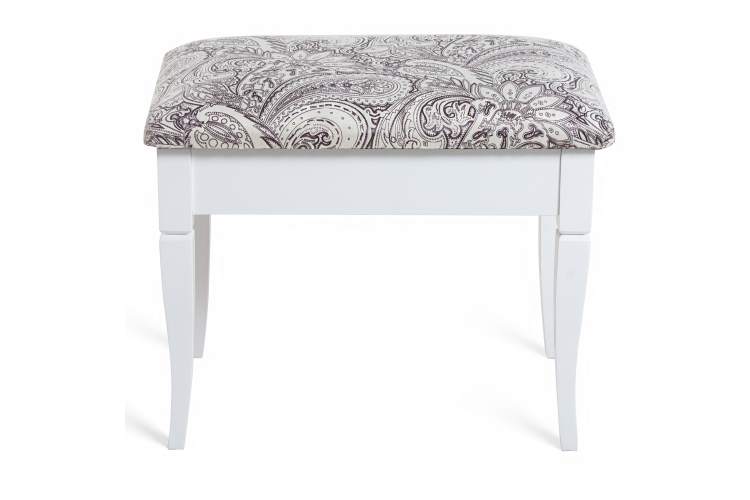 Банкетка Ретро М с ящиком белый, ткань меркурий-1