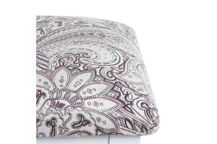 Банкетка Ретро М с ящиком белый, ткань меркурий-3