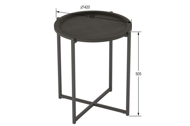 Стол журнальный Бьерн черный лофт/черный-1