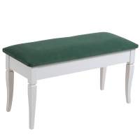 Банкетка Вивальди М с ящиком белый, ткань зеленый