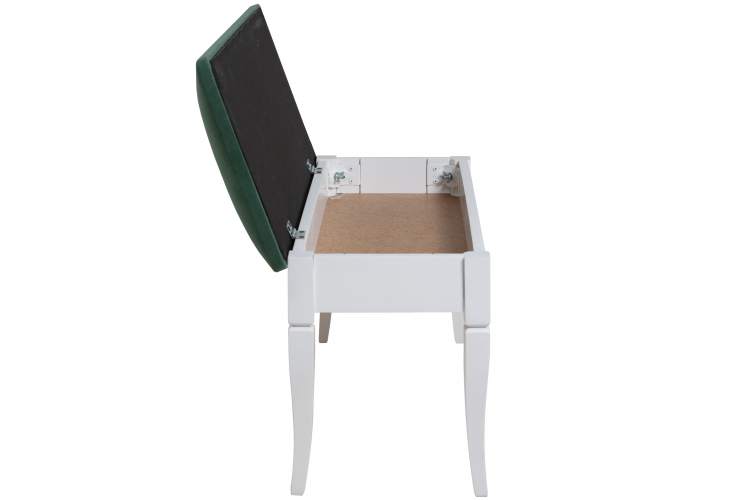 Банкетка Вивальди М с ящиком белый, ткань зеленый-4