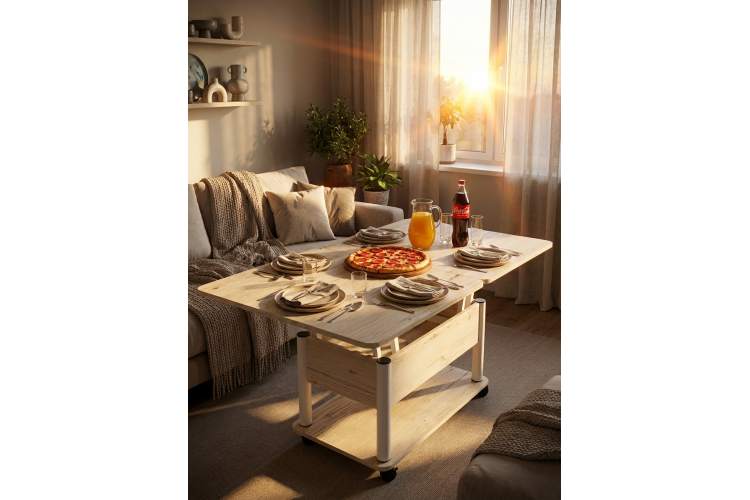 Стол-трансформер Джокер гаскон пайн светлый/белый-7