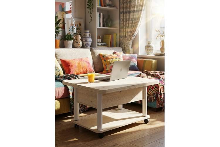 Стол-трансформер Джокер гаскон пайн светлый/белый-8