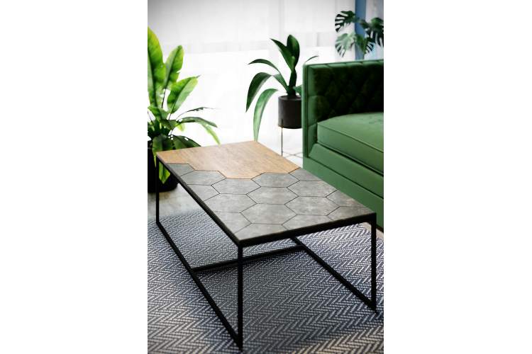 Стол журнальный Китч дуб американский/серый бетон-3