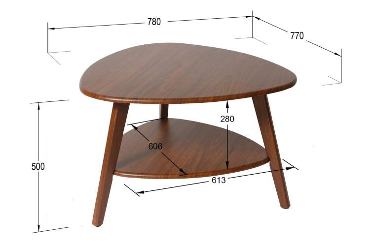 Стол журнальный Бруклин орех/орех-2