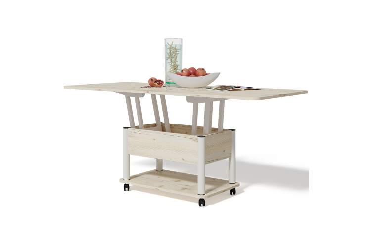 Стол-трансформер Джокер гаскон пайн светлый/белый-3