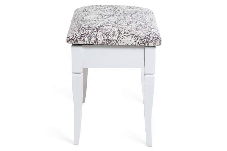 Банкетка Ретро М с ящиком белый, ткань меркурий-2