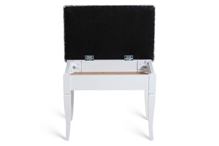 Банкетка Ретро М с ящиком белый, ткань меркурий-6