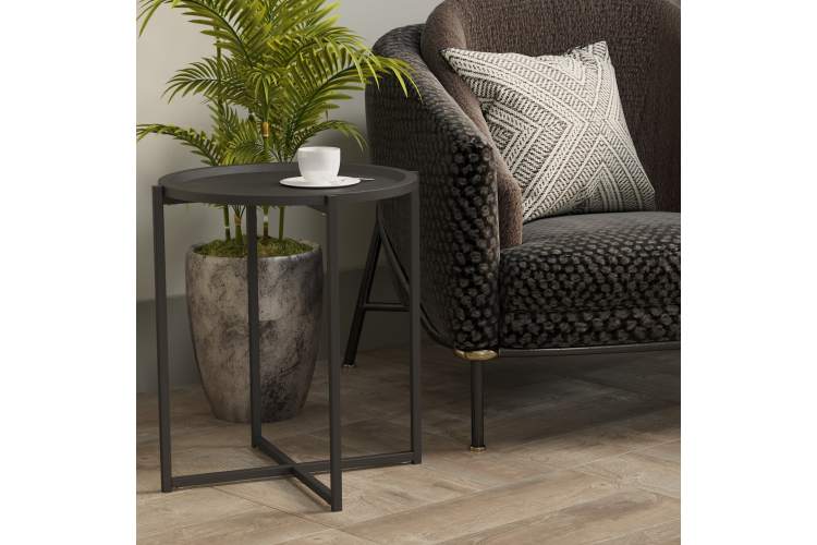 Стол журнальный Бьерн черный лофт/черный-4