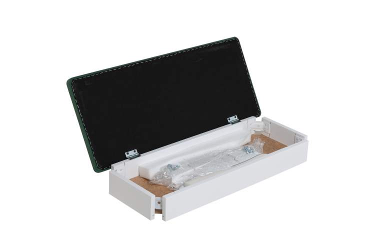 Банкетка Вивальди М с ящиком белый, ткань зеленый-5