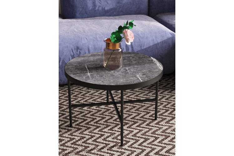 Стол журнальный МеталлАрт М011 БОЛЬШОЙ черный мрамор/черный-4