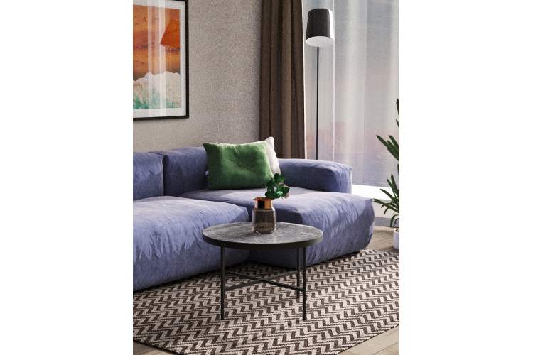 Стол журнальный МеталлАрт М011 БОЛЬШОЙ черный мрамор/черный-5