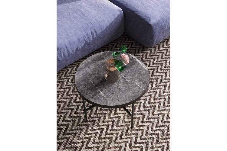 Стол журнальный МеталлАрт М011 БОЛЬШОЙ черный мрамор/черный-7