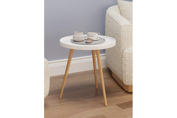 Стол журнальный Келли белый/бежевый-6