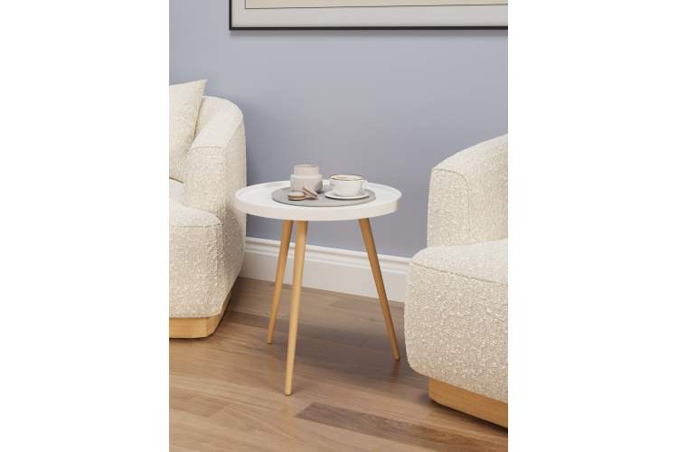 Стол журнальный Келли белый/бежевый-7