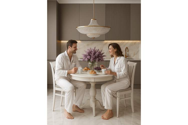 Стол обеденный Моро 04 раздвижной белый/серебро 100/140*100-6