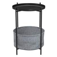 Стол журнальный Берген рогожка 82/39/черный муар в гостиную