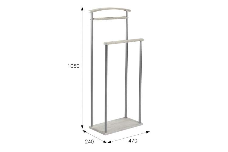 Вешалка костюмная Верис 4 металлик/дуб дымчатый-6