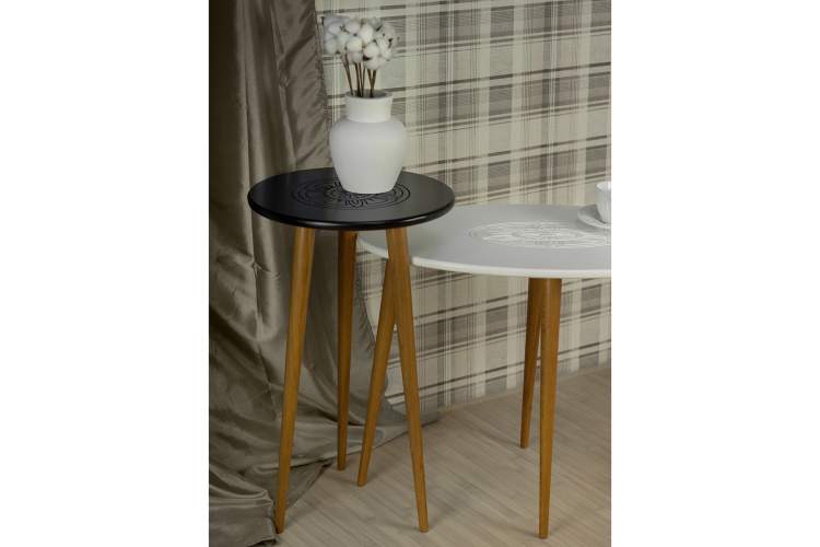 Стол журнальный Мерсенна белый/бук-11