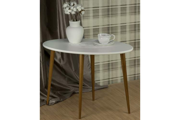 Стол журнальный Мерсенна белый/бук-7