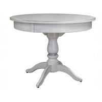 Стол обеденный Моро 04 раздвижной белый/серебро 100/140*100