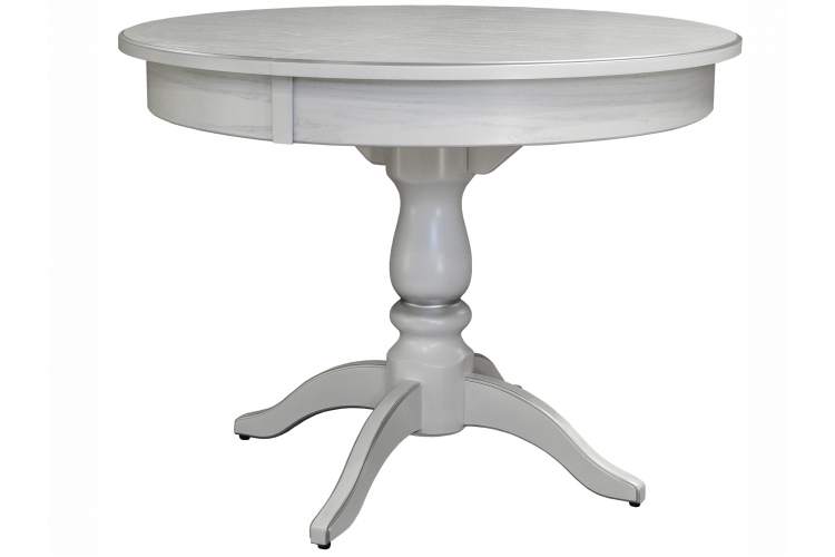 Стол обеденный Моро 04 раздвижной белый/серебро 100/140*100