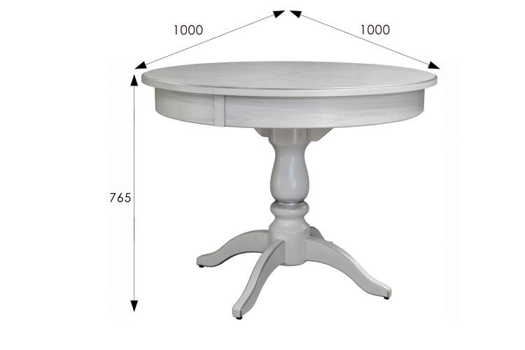 Стол обеденный Моро 04 раздвижной белый/серебро 100/140*100-8
