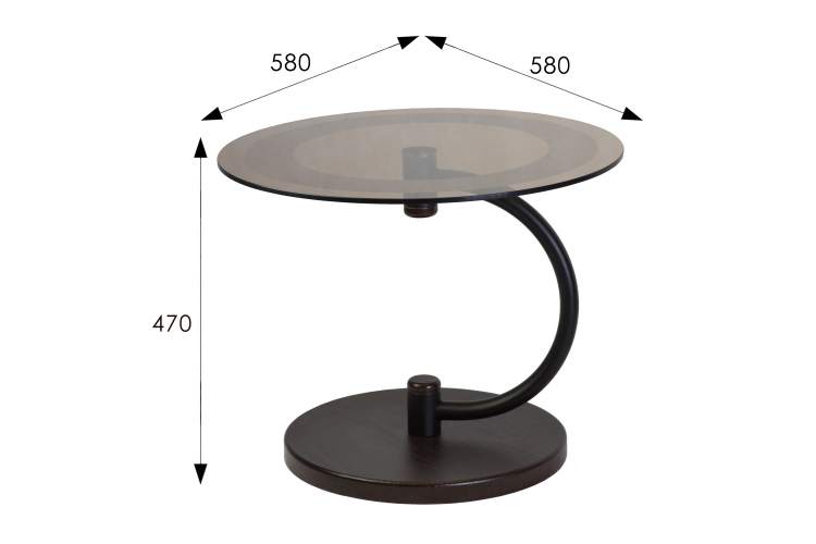 Стол журнальный Дуэт 13Н черный/венге/тонированное-6