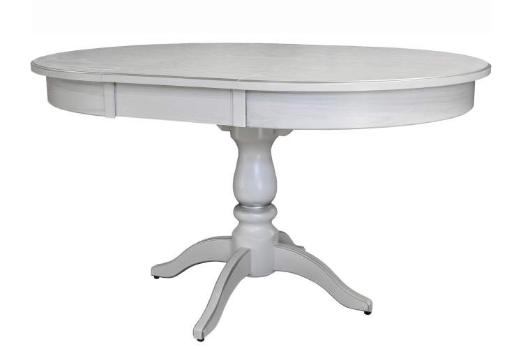 Стол обеденный Моро 04 раздвижной белый/серебро 100/140*100-1