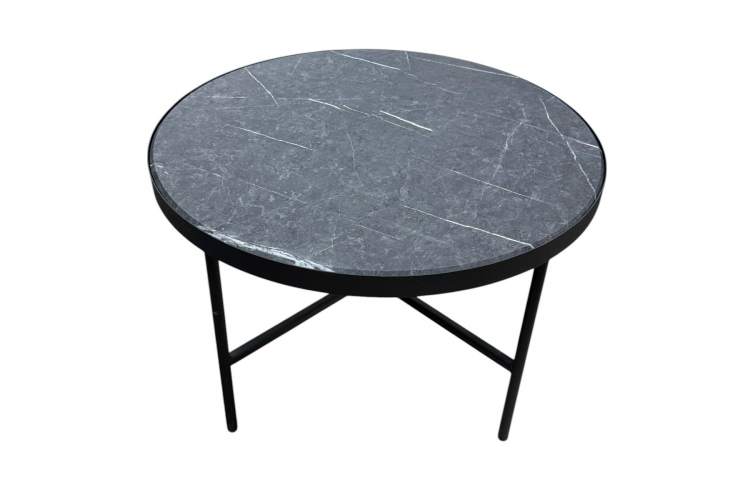 Стол журнальный МеталлАрт М011 БОЛЬШОЙ черный мрамор/черный-2