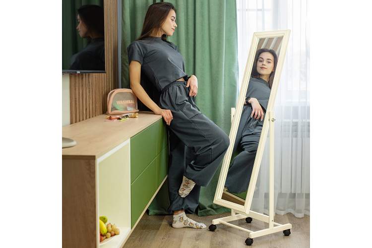 Зеркало напольное В 27Н слоновая кость 137 см х 42,5 см-8