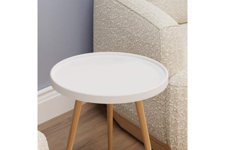 Стол журнальный Келли белый/бежевый-4