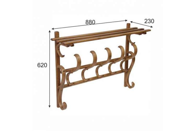 Вешалка настенная В 7Н светло-коричневый-4