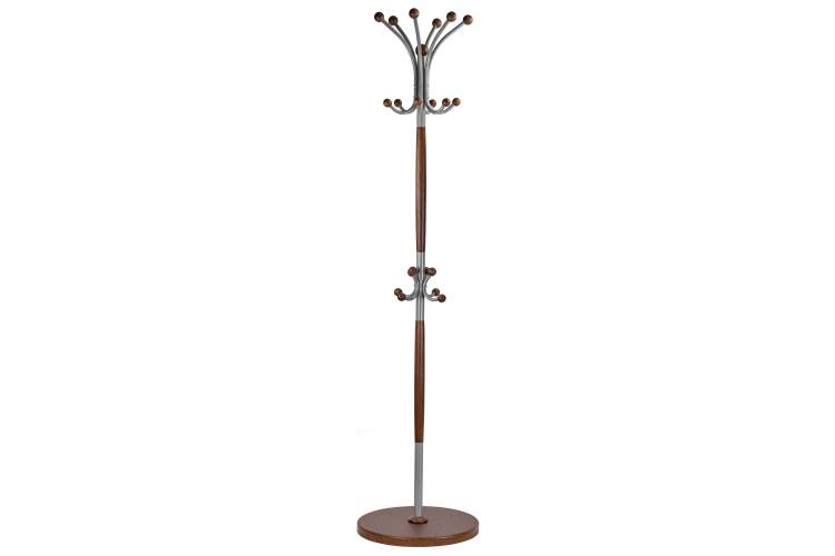 Вешалка напольная Д 1 металлик/ средне-коричневый