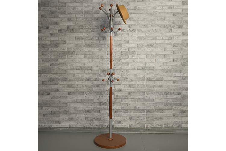 Вешалка напольная Д 1 металлик/ средне-коричневый-3