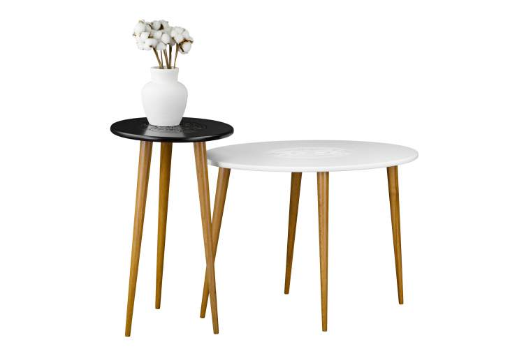 Стол журнальный Мерсенна белый/бук-10