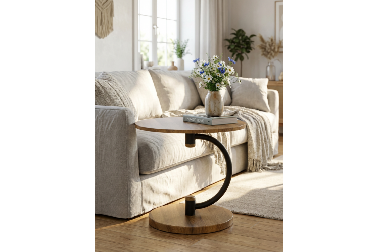 Стол журнальный Дуэт 13 дуб вотан/черный-6