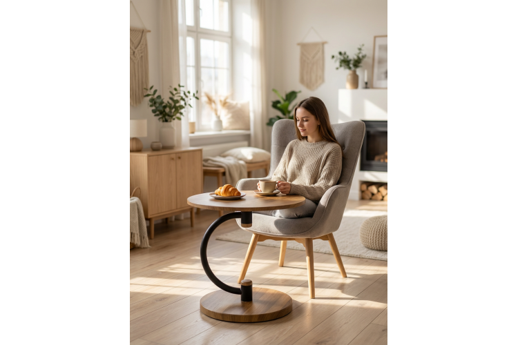 Стол журнальный Дуэт 13 дуб вотан/черный-8