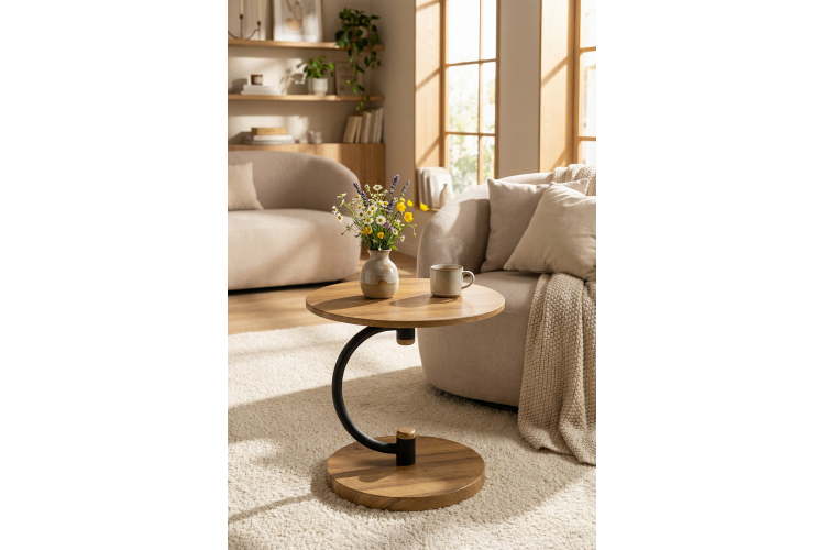 Стол журнальный Дуэт 13 дуб вотан/черный-10