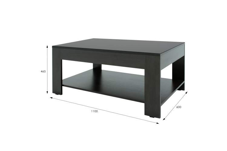 Стол журнальный BeautyStyle 26 венге/стекло черное-9