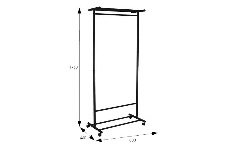 Вешалка напольная на колесах М 9 чёрный-6