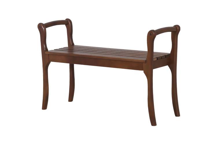 Скамья для прихожей с подлокотниками массив, каркас орех-1