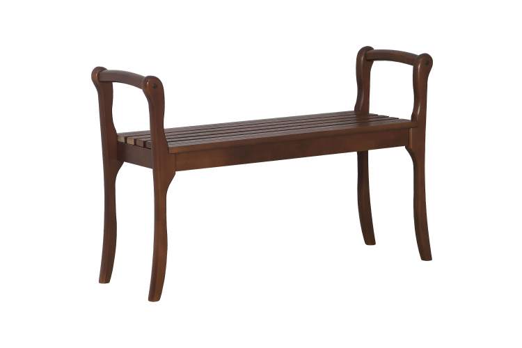 Скамья для прихожей с подлокотниками массив, каркас орех-4