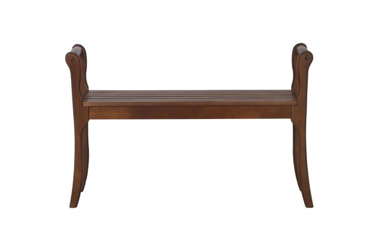 Скамья для прихожей с подлокотниками массив, каркас орех-6