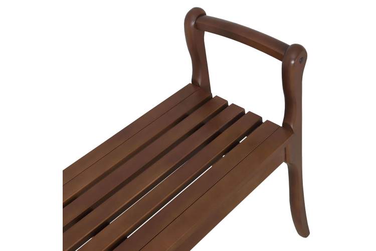 Скамья для прихожей с подлокотниками массив, каркас орех-9