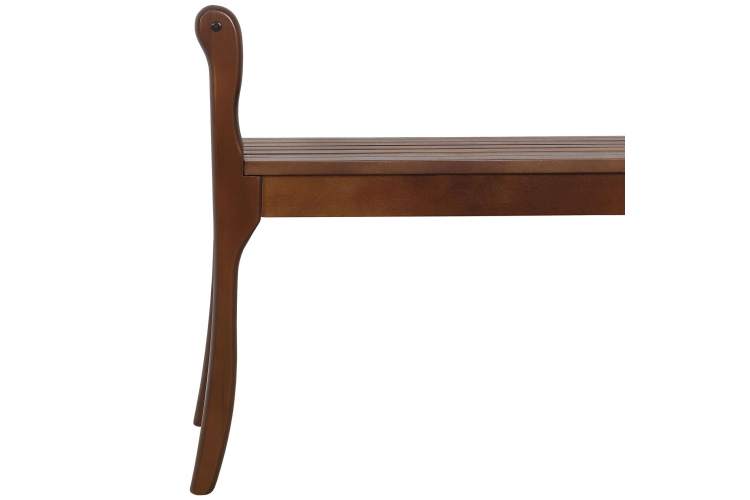 Скамья для прихожей с подлокотниками массив, каркас орех-11