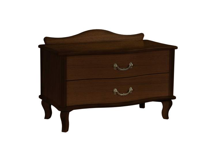 Тумбочка Джульетта широкая 2 ящика орех Л