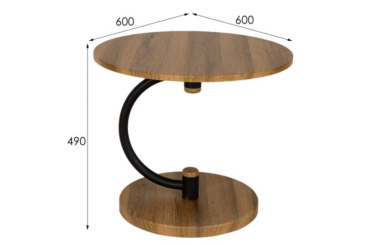 Стол журнальный Дуэт 13 дуб вотан/черный-12