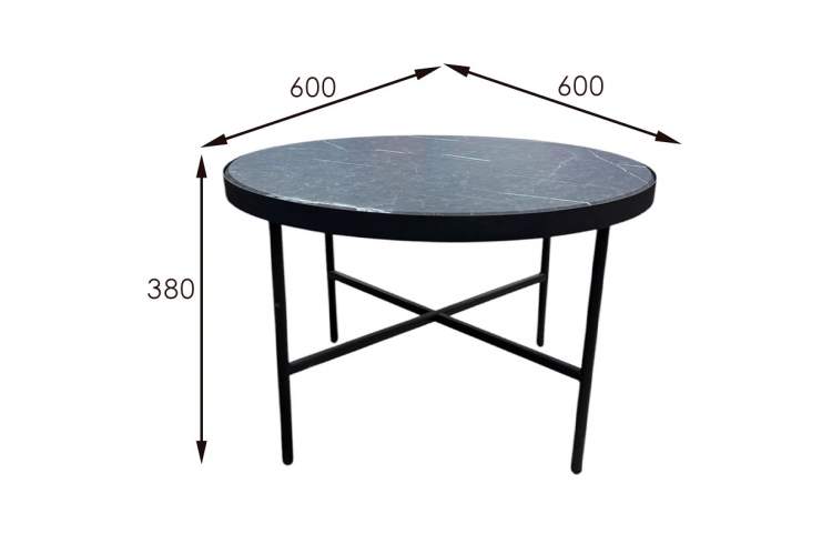 Стол журнальный МеталлАрт М011 БОЛЬШОЙ черный мрамор/черный-8